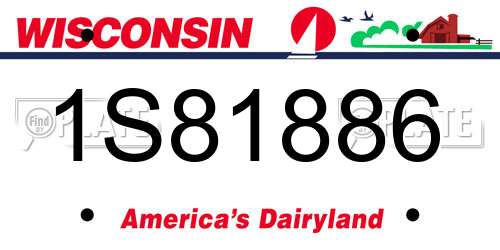 1S81886 Wisconsin License Plate