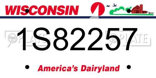 1S82257 Wisconsin License Plate