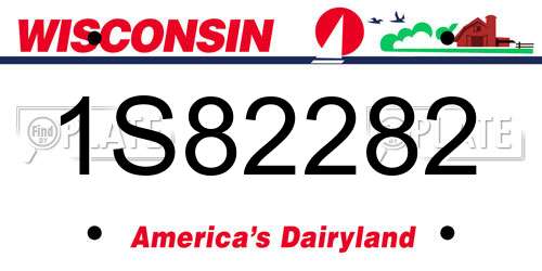 1S82282 Wisconsin License Plate