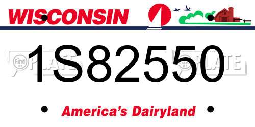 1S82550 Wisconsin License Plate