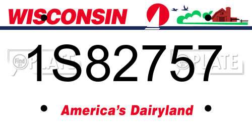 1S82757 Wisconsin License Plate