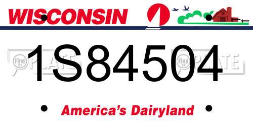 1S84504 Wisconsin License Plate