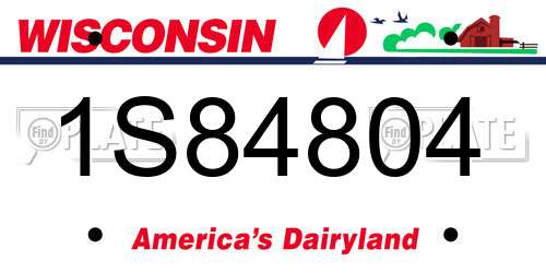 1S84804 Wisconsin License Plate