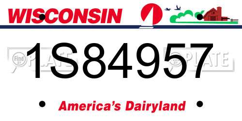 1S84957 Wisconsin License Plate