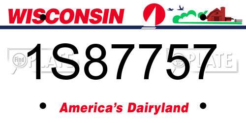 1S87757 Wisconsin License Plate
