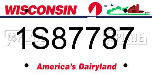 1S87787 Wisconsin License Plate