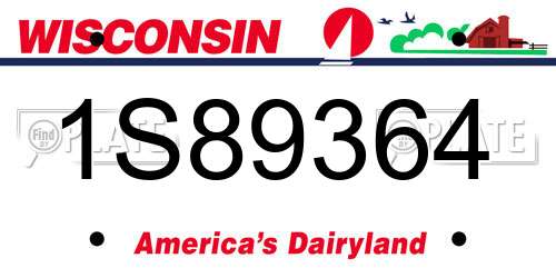 1S89364 Wisconsin License Plate