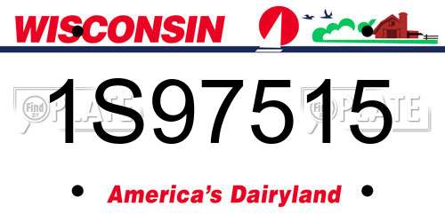 1S97515 Wisconsin License Plate