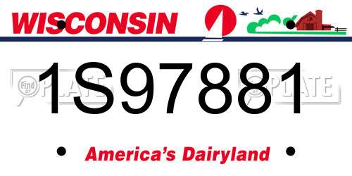 1S97881 Wisconsin License Plate