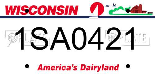 1SA0421 Wisconsin License Plate