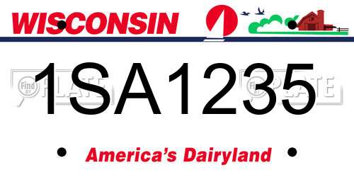 1SA1235 Wisconsin License Plate