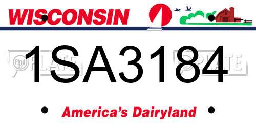 1SA3184 Wisconsin License Plate