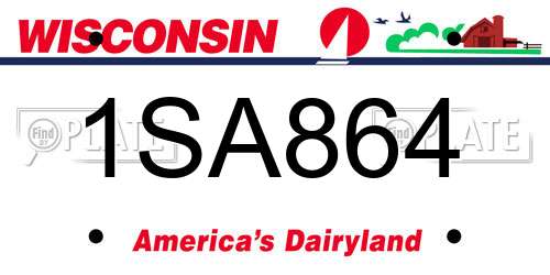 1SA864 Wisconsin License Plate