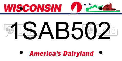 1SAB502 Wisconsin License Plate