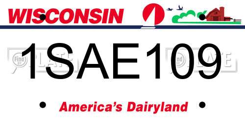 1SAE109 Wisconsin License Plate