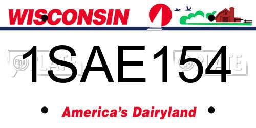 1SAE154 Wisconsin License Plate
