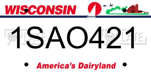 1SAO421 Wisconsin License Plate