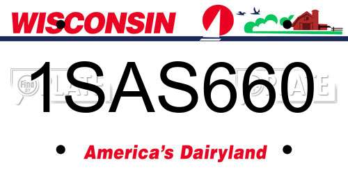 1SAS660 Wisconsin License Plate