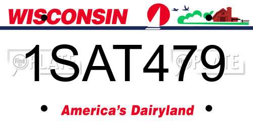1SAT479 Wisconsin License Plate