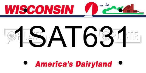 1SAT631 Wisconsin License Plate