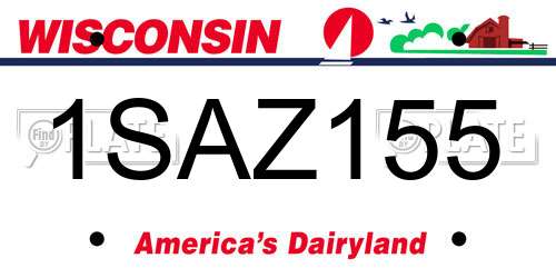 1SAZ155 Wisconsin License Plate