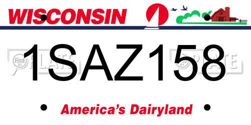 1SAZ158 Wisconsin License Plate