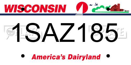 1SAZ185 Wisconsin License Plate