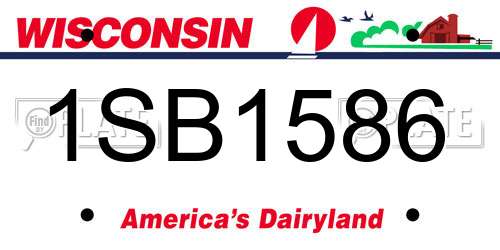 1SB1586 Wisconsin License Plate