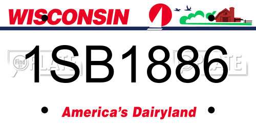 1SB1886 Wisconsin License Plate