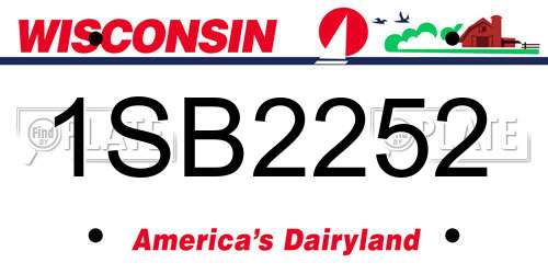 1SB2252 Wisconsin License Plate