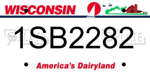 1SB2282 Wisconsin License Plate