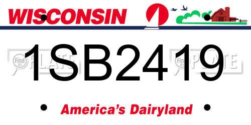1SB2419 Wisconsin License Plate