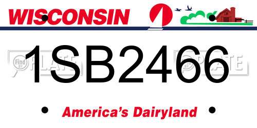 1SB2466 Wisconsin License Plate
