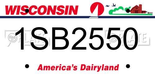 1SB2550 Wisconsin License Plate