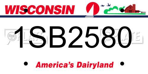 1SB2580 Wisconsin License Plate