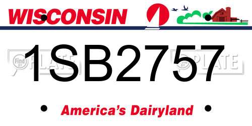 1SB2757 Wisconsin License Plate