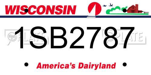 1SB2787 Wisconsin License Plate