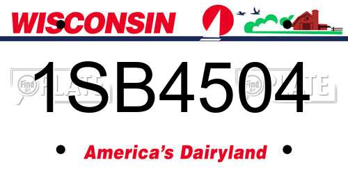 1SB4504 Wisconsin License Plate
