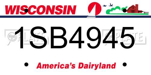 1SB4945 Wisconsin License Plate