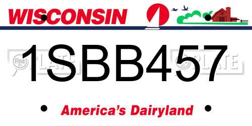 1SBB457 Wisconsin License Plate
