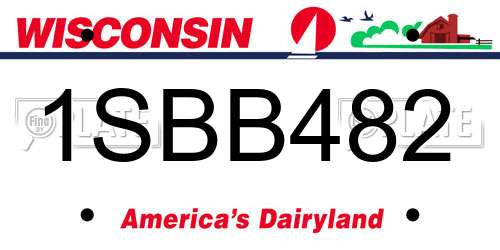 1SBB482 Wisconsin License Plate