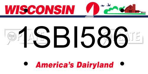 1SBI586 Wisconsin License Plate