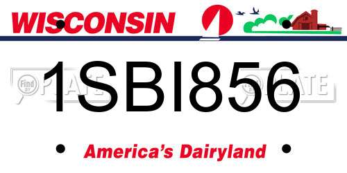 1SBI856 Wisconsin License Plate
