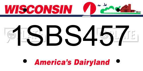 1SBS457 Wisconsin License Plate