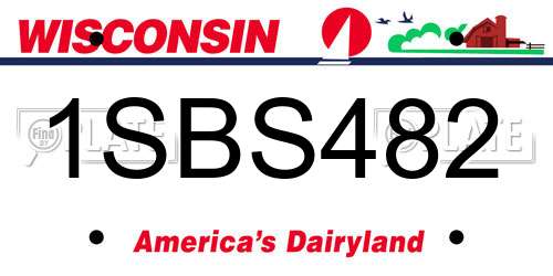 1SBS482 Wisconsin License Plate