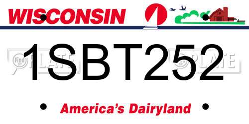 1SBT252 Wisconsin License Plate