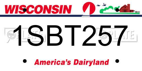 1SBT257 Wisconsin License Plate