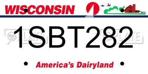 1SBT282 Wisconsin License Plate