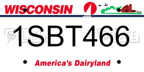 1SBT466 Wisconsin License Plate