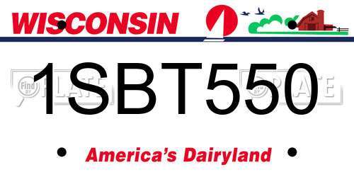 1SBT550 Wisconsin License Plate
